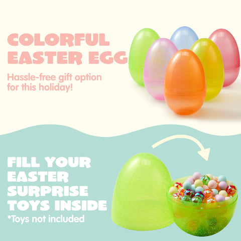 JOYIN 7-inch tall eggs showing secure rotation closure for easy fill