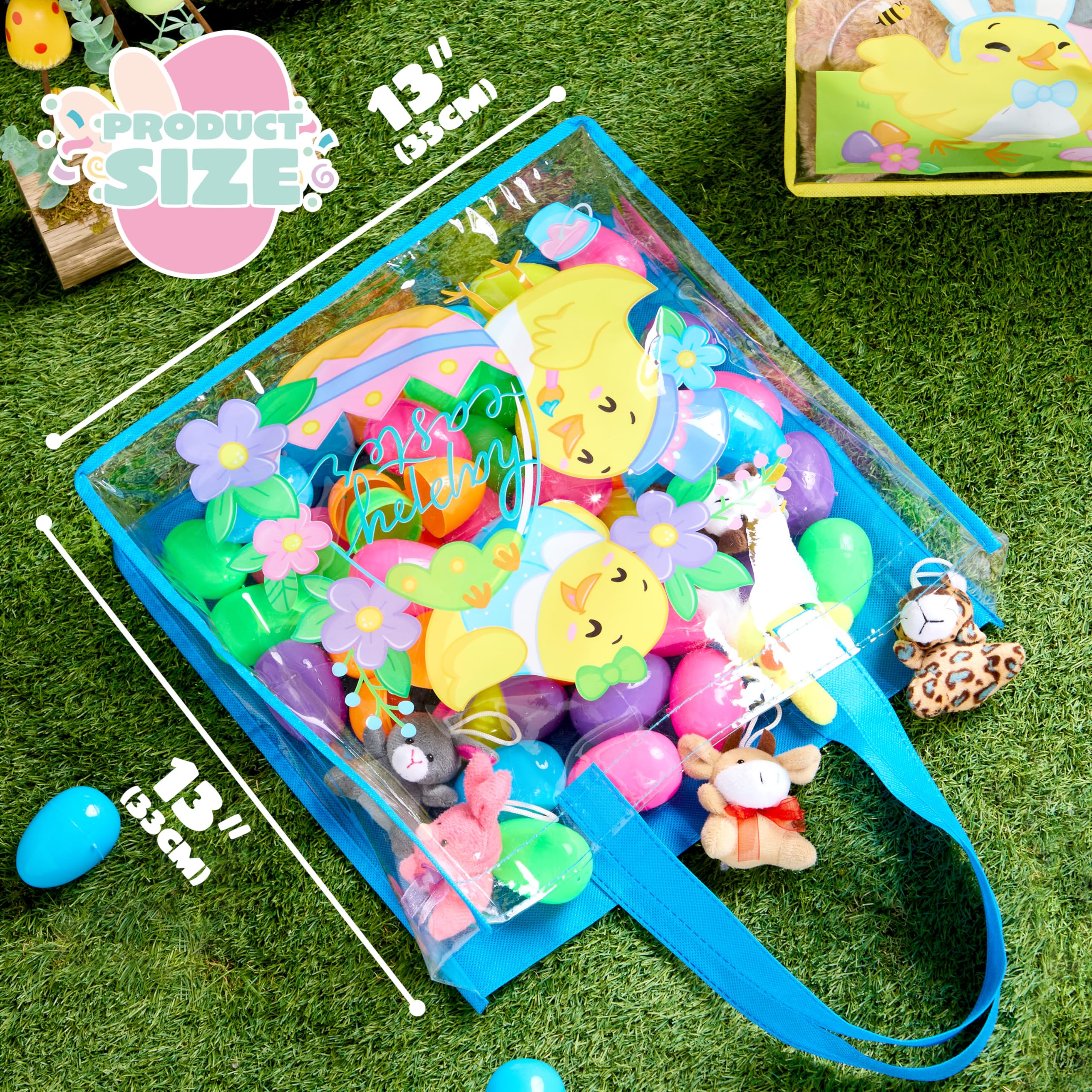 JOYIN 13x13x4 inch Easter tote ready for snacks and goodies