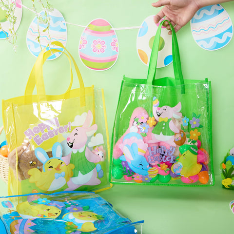 JOYIN chick-in-shell design tote in bright Easter colors for treats
