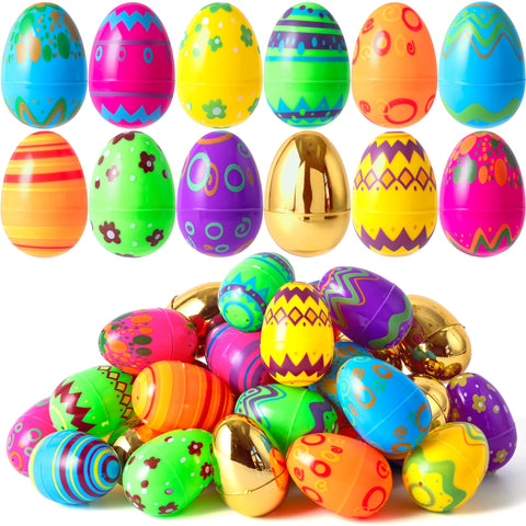 JOYIN colored printed eggs with vibrant patterns for festive Easter hunts and decor