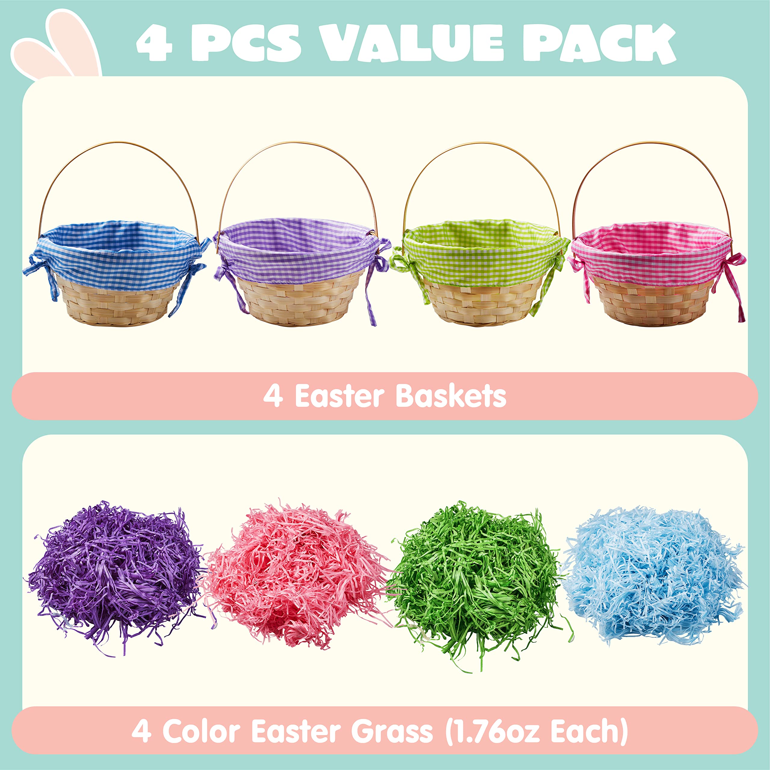 JOYIN colorful grass shreds add festive color and cushioning for eggs.