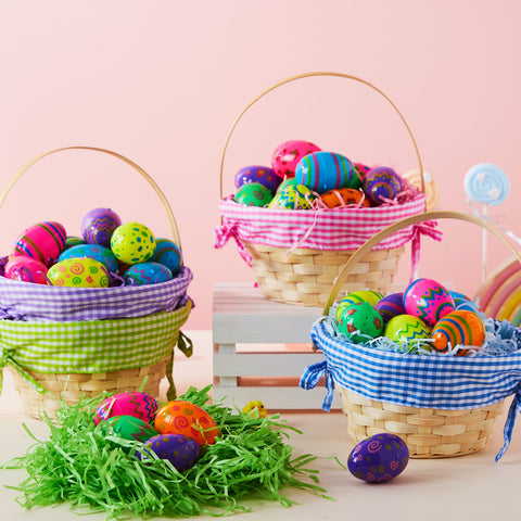 JOYIN Easter egg hunt basket ideal for collecting bright eggs.