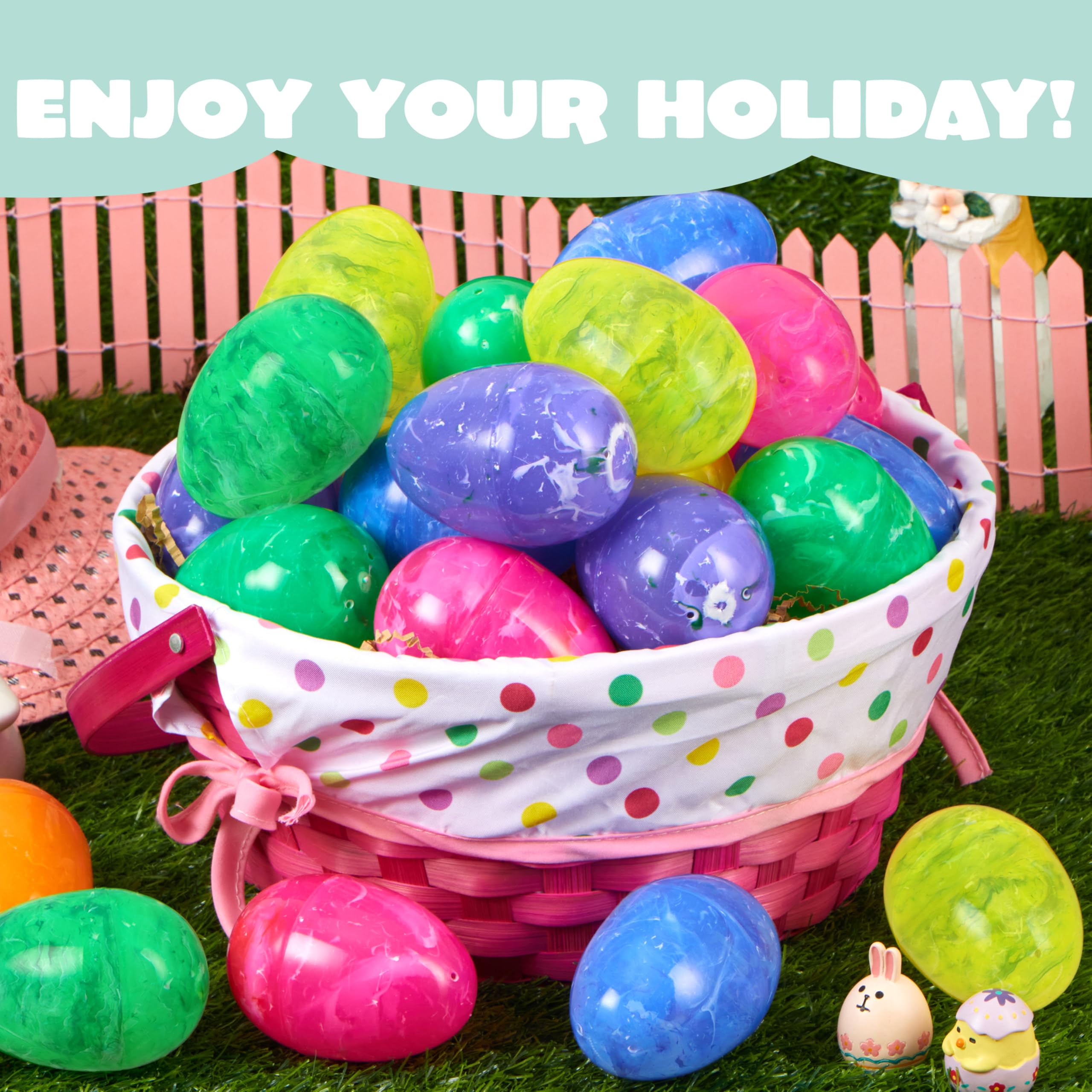 JOYIN iridescent Easter egg durable plastic, easy to open and refill.
