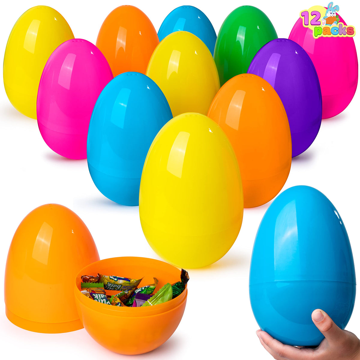 JOYIN 7-inch jumbo orange Easter egg for bright egg hunts and prizes