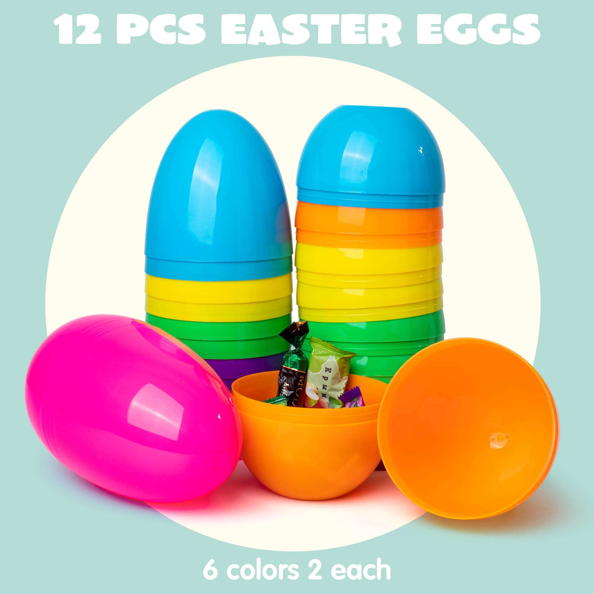 JOYIN 7-inch jumbo yellow Easter egg for colorful egg hunts and decor