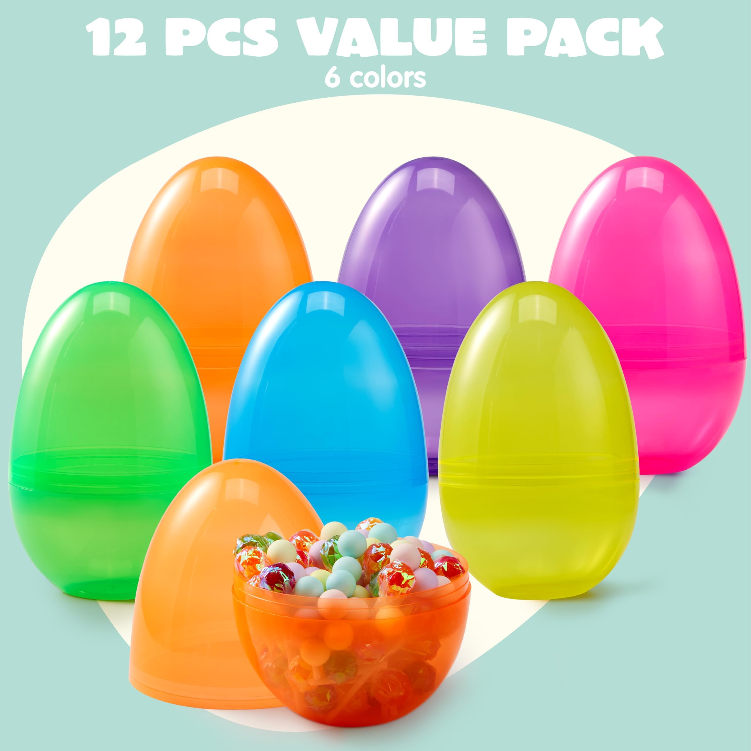 JOYIN giant 7-inch Easter eggs showcase durable shells for dramatic prize reveals.