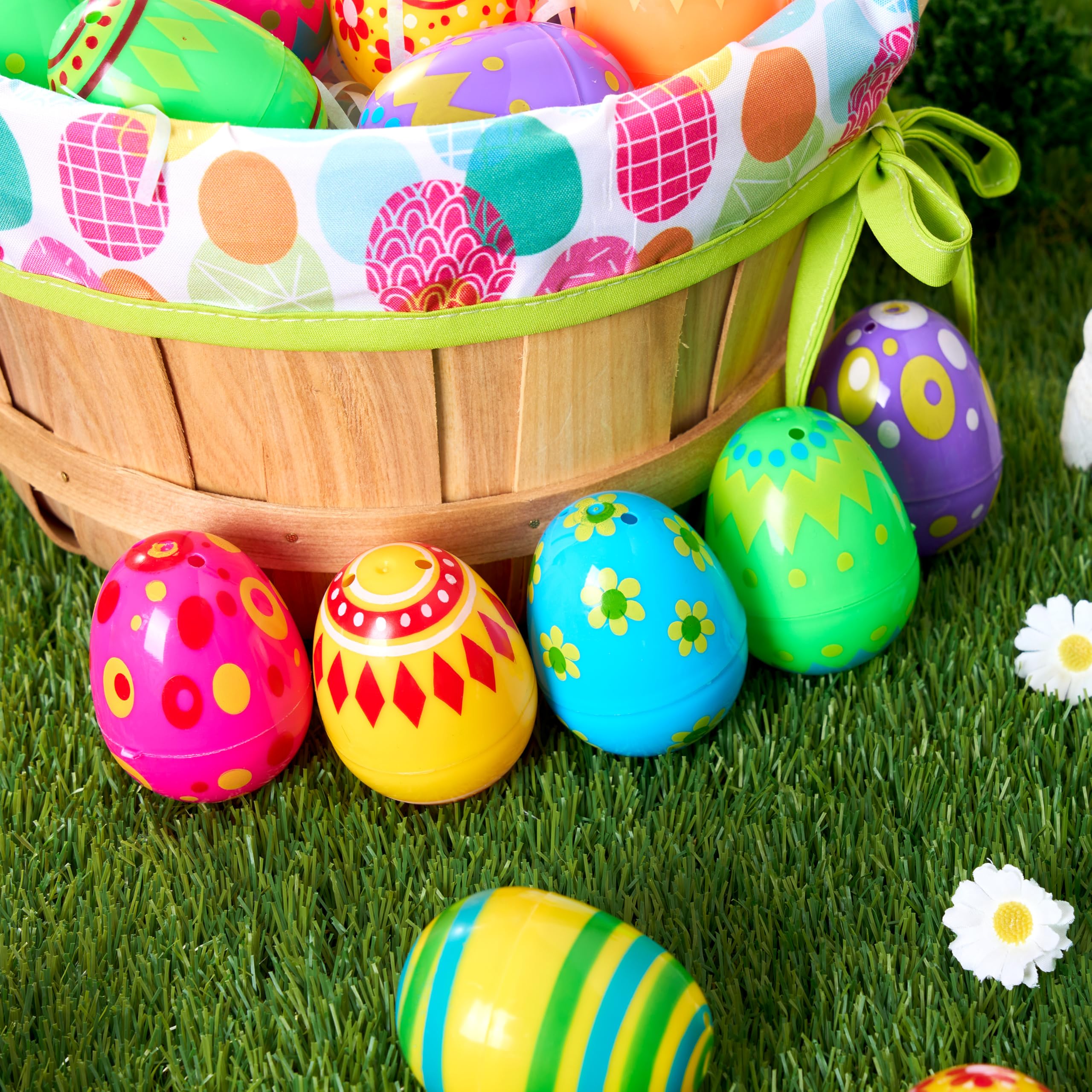 JOYIN hinged top-bottom Easter eggs stay closed for storage