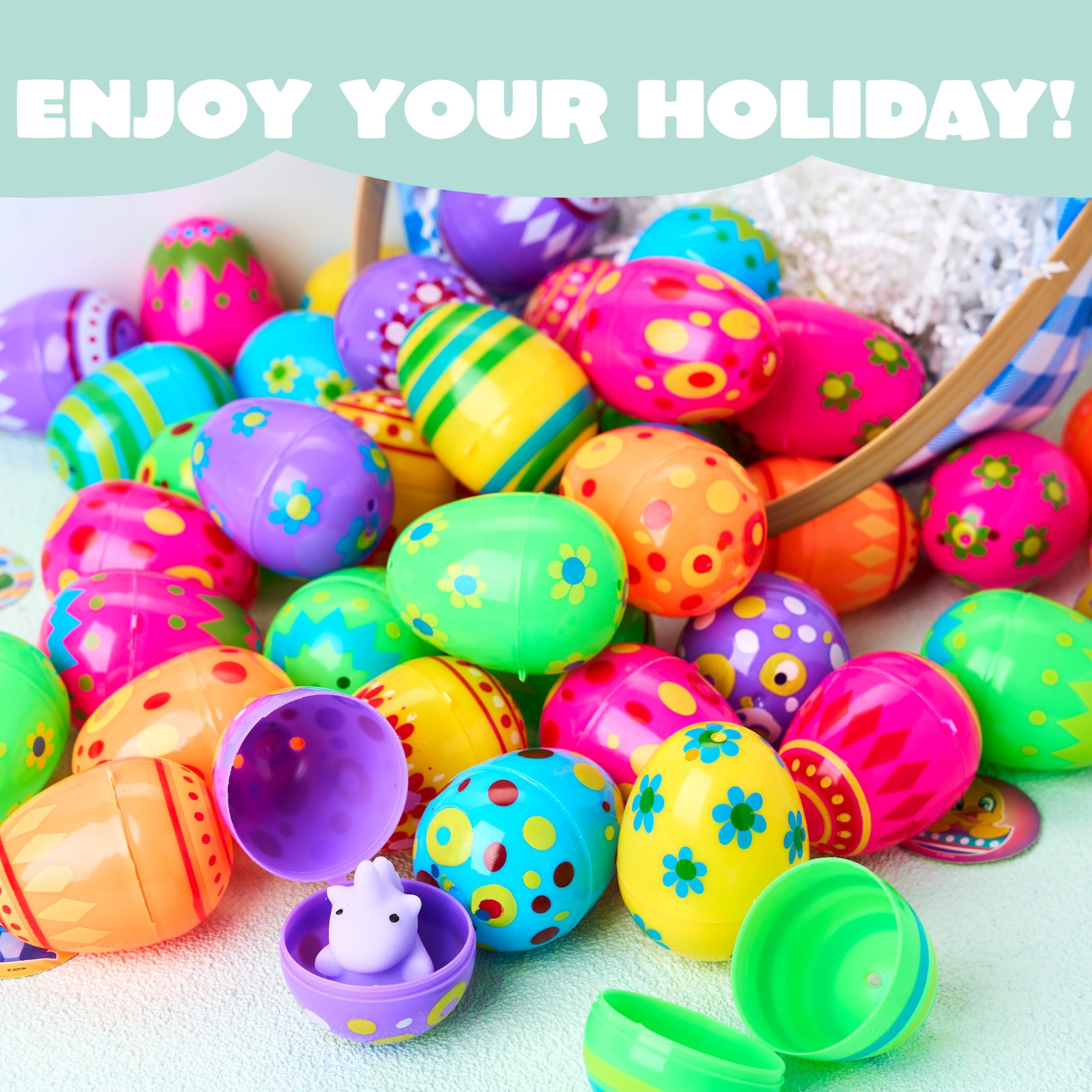 JOYIN violet printed Easter eggs enhance party decorations