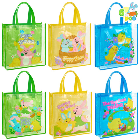 JOYIN Easter tote bags collection with six reusable designs for egg hunts and gifts