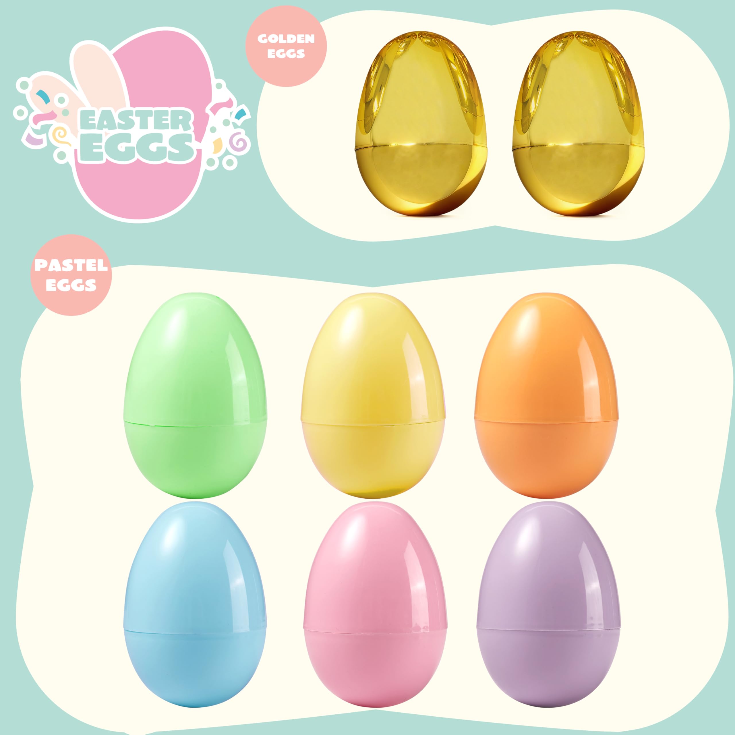 JOYIN empty fillable eggs with secure hinges for quick assembly and reuse.