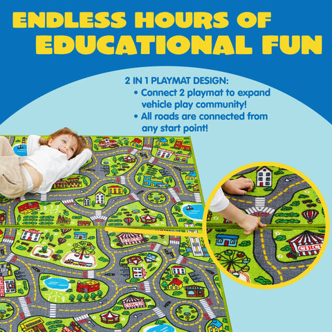 JOYIN Kids Play Rug City Life airport scene sparks travel adventures and narratives.