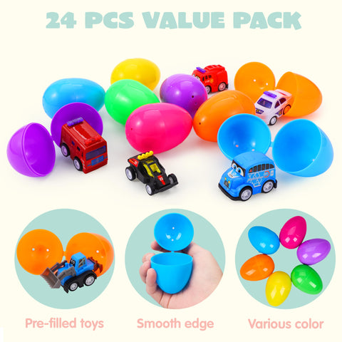 JOYIN party favors add excitement with prefilled eggs and action cars.