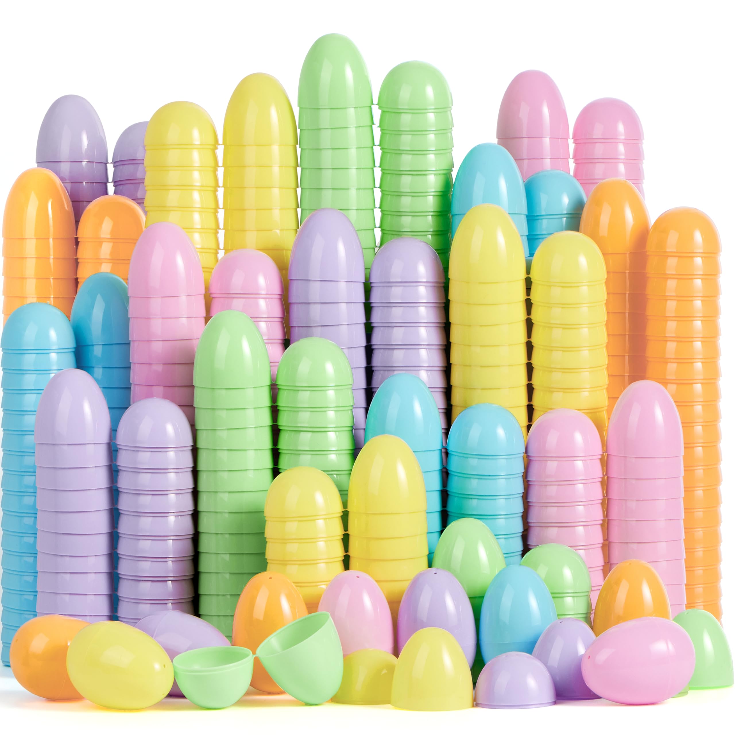 JOYIN 3.15-inch pastel Easter eggs in a 100-piece set for bright Easter hunts and display