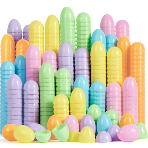 JOYIN 3.15-inch pastel Easter eggs in a 100-piece set for bright Easter hunts and display