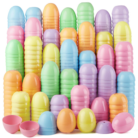 JOYIN pastel Easter eggs with closed tops for quick filling and reuse.