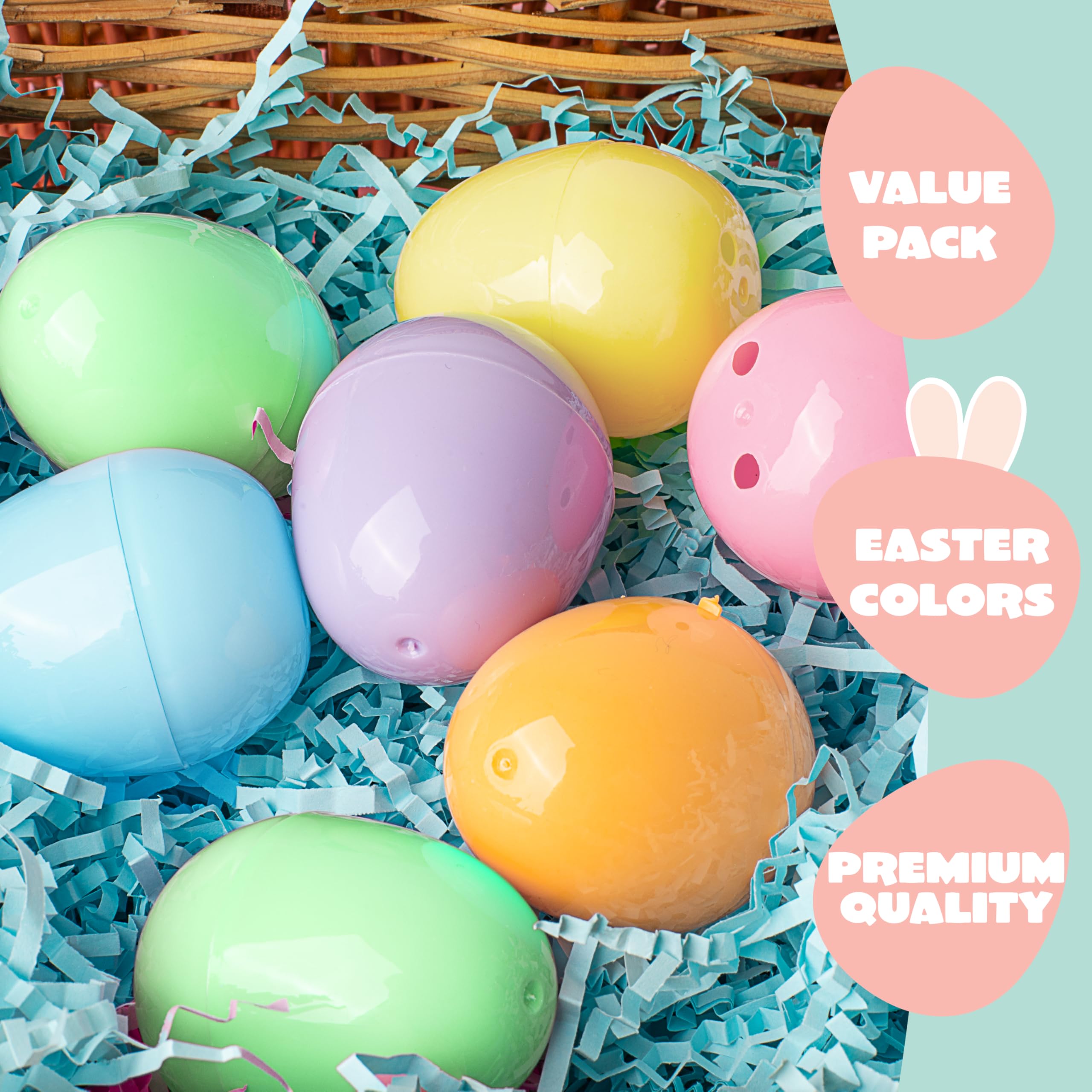 JOYIN pastel Easter eggs open-top design for easy filling.