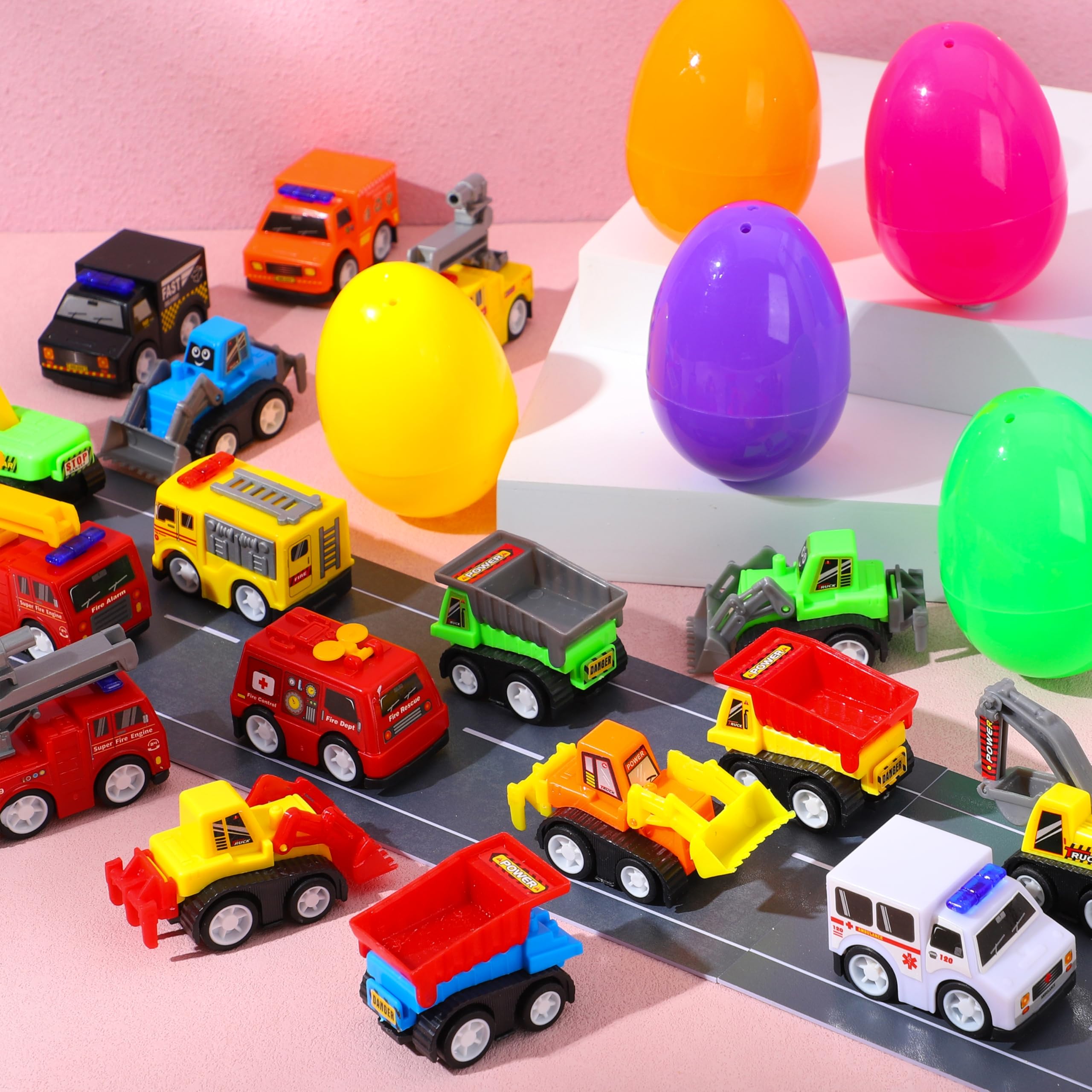JOYIN pull-back car action demonstrates compact rev-up fun on a classroom floor.
