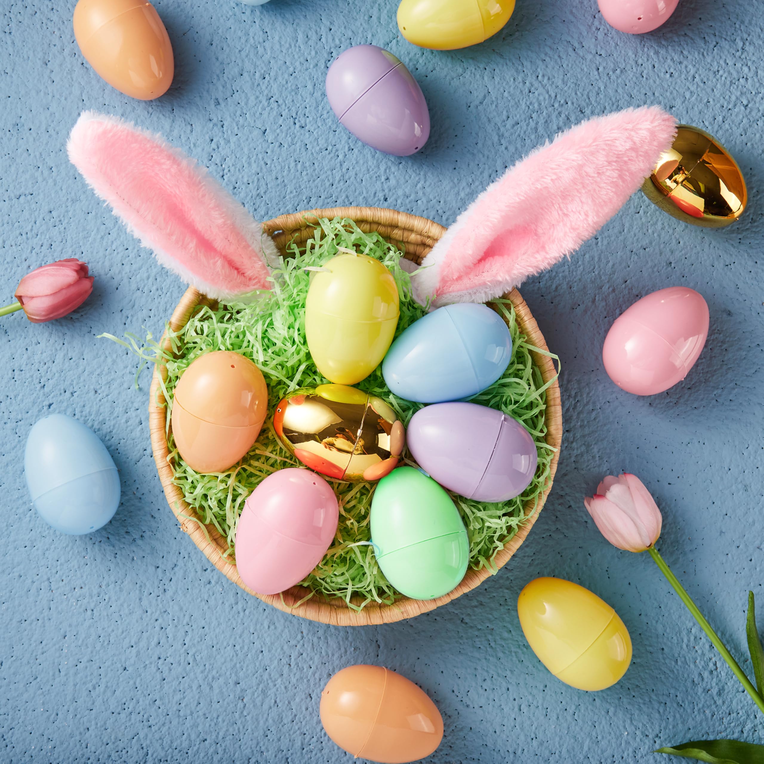 JOYIN reusable plastic Easter eggs designed for year-round use and durable handling.