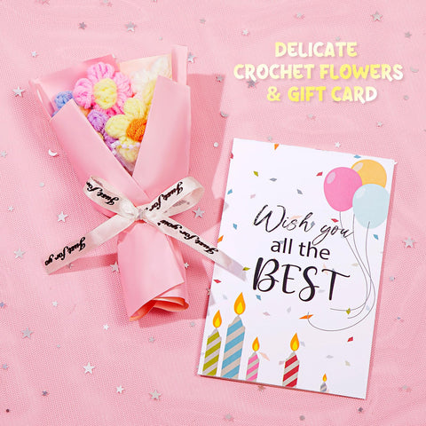Joyliss birthday card and crochet flower, adds personal touch