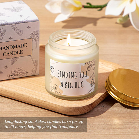 Joyliss scented candle creates a calming ambiance.