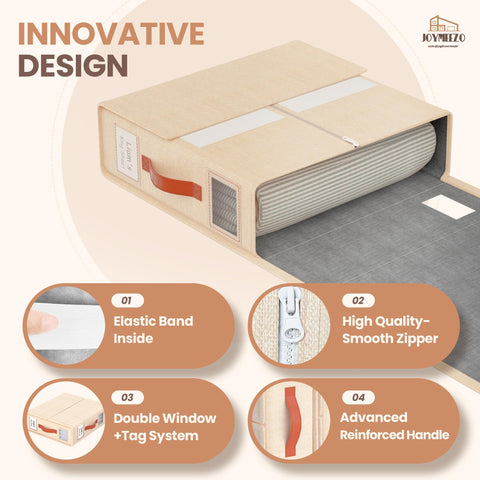 Joymeezo linen fabric and honeycomb board offer durable, breathable storage.