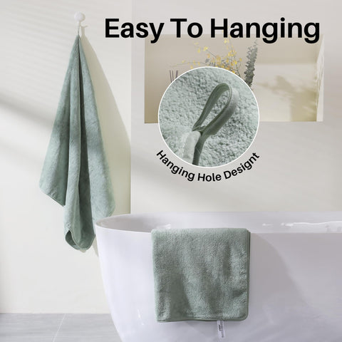 JOYMOOP bath towels color green adds decorative bathroom style.