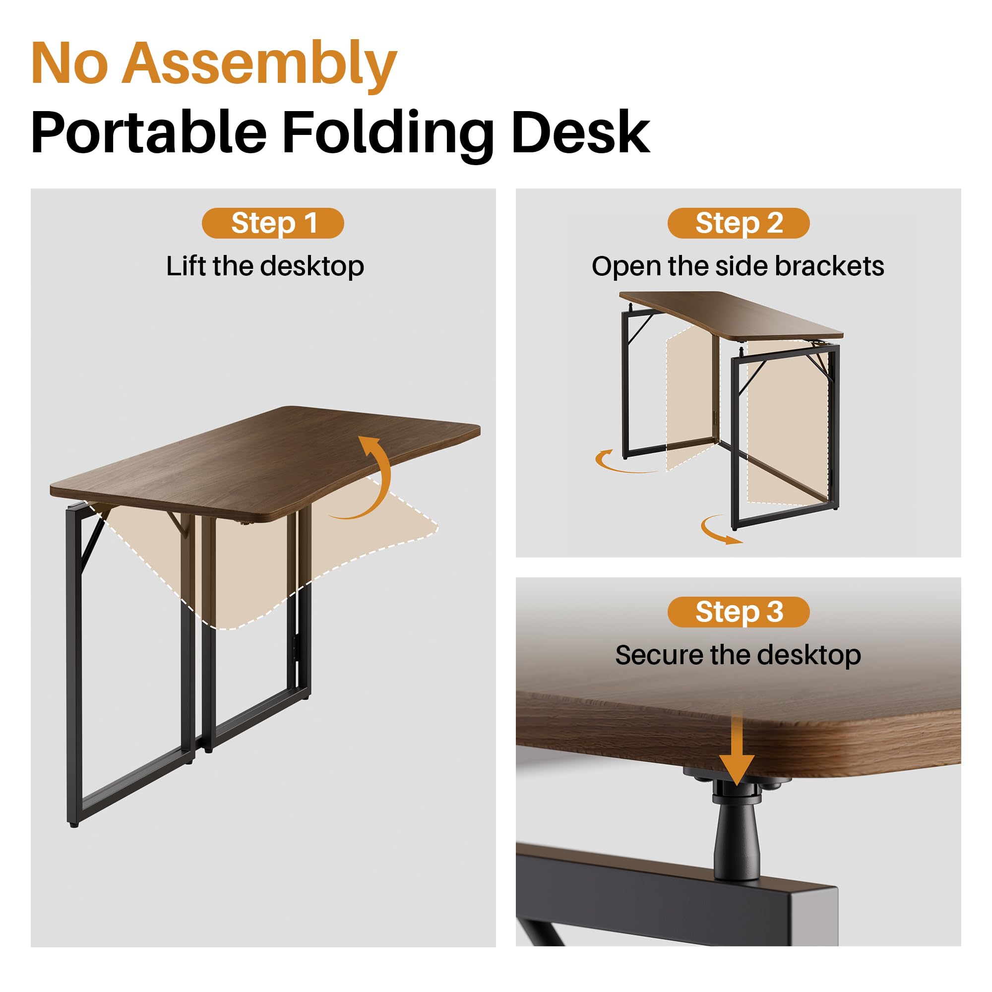 JOYMOOP desk stored behind a door keeps rooms tidy and uncluttered.