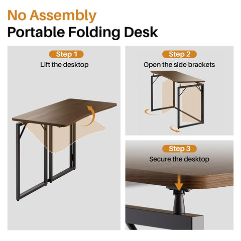 JOYMOOP desk stored behind a door keeps rooms tidy and uncluttered.