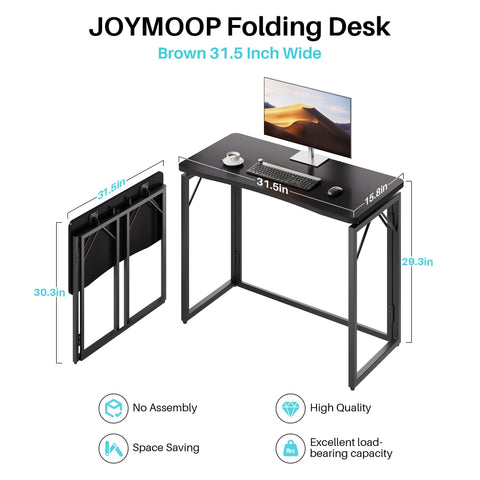 Joymoop folding desk compact storage folded for slim spaces