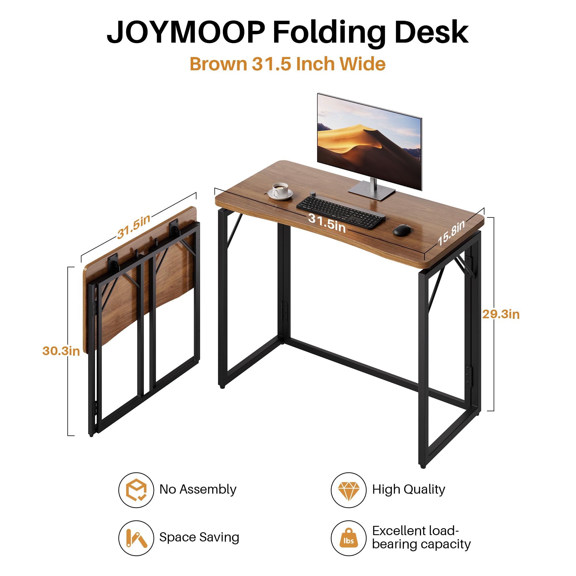 JOYMOOP dorm room setup saves space with compact folding desk.