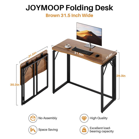 JOYMOOP dorm room setup saves space with compact folding desk.