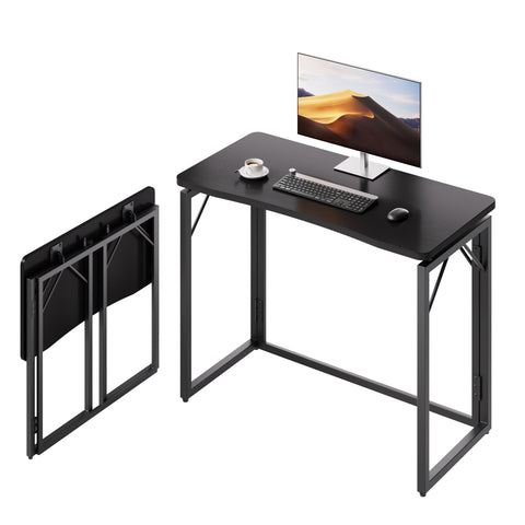 Joymoop folding desk with extended metal frames ready to use