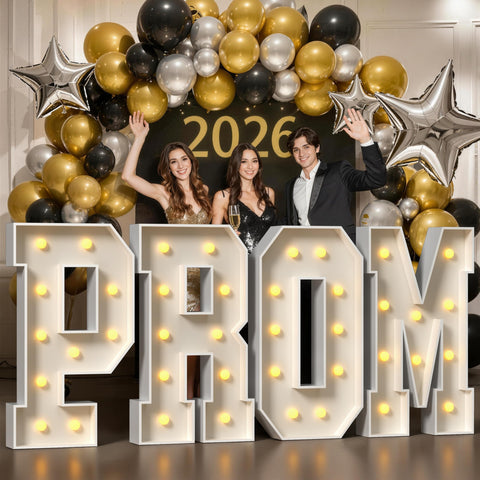 JoyMuse 4ft prom backdrop letters offer sturdy, photogenic display.