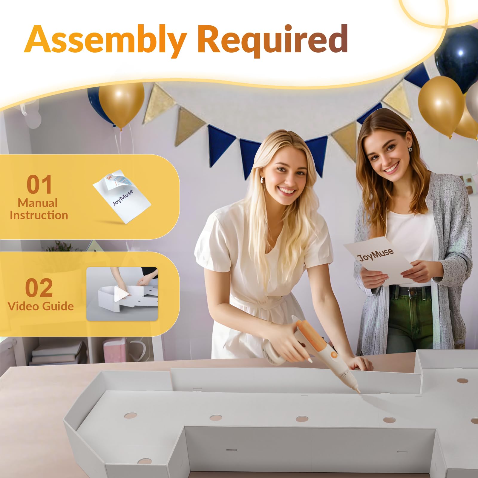 JoyMuse premium foam-board construction provides durable, reusable graduation props.