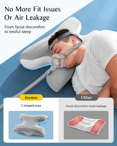 Joynox CPAP pillow with breathable perforated interior for airflow.
