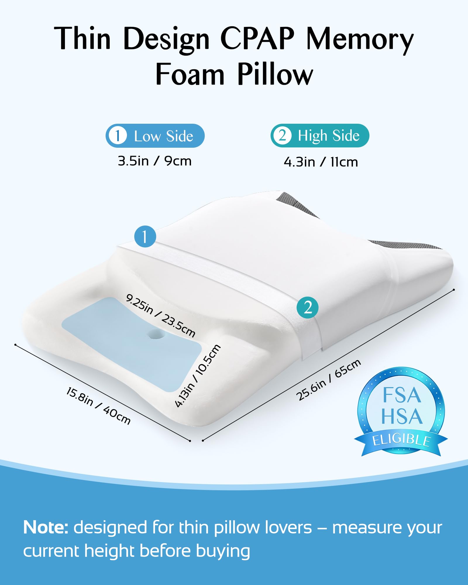 Joynox CPAP pillow two heights offer customizable support