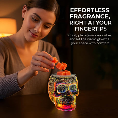 JOYOLO Halloween decor skull design serves as a striking centerpiece for the room.