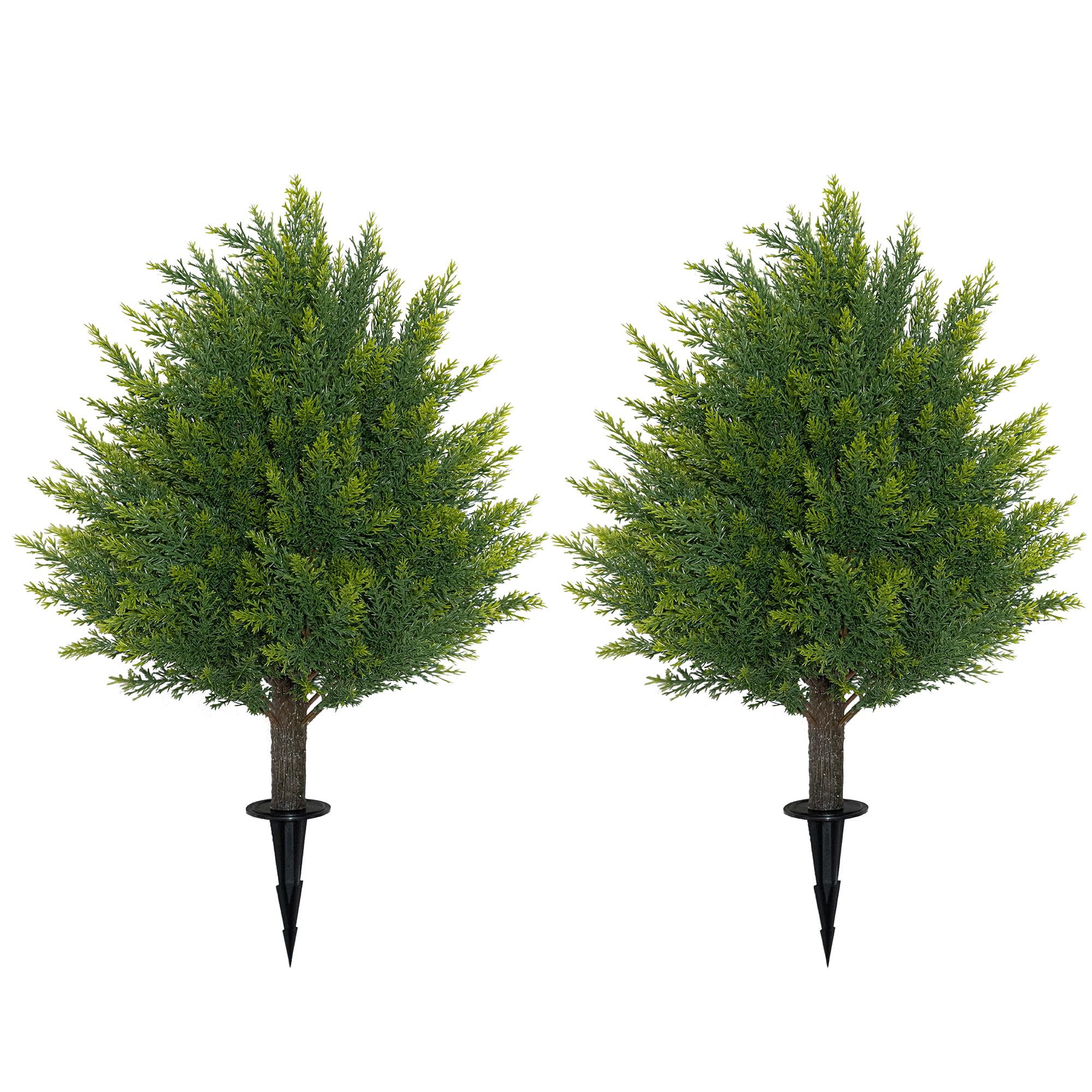 JoyPower 21-inch cedar topiary with ground spike for low-maintenance outdoor décor.