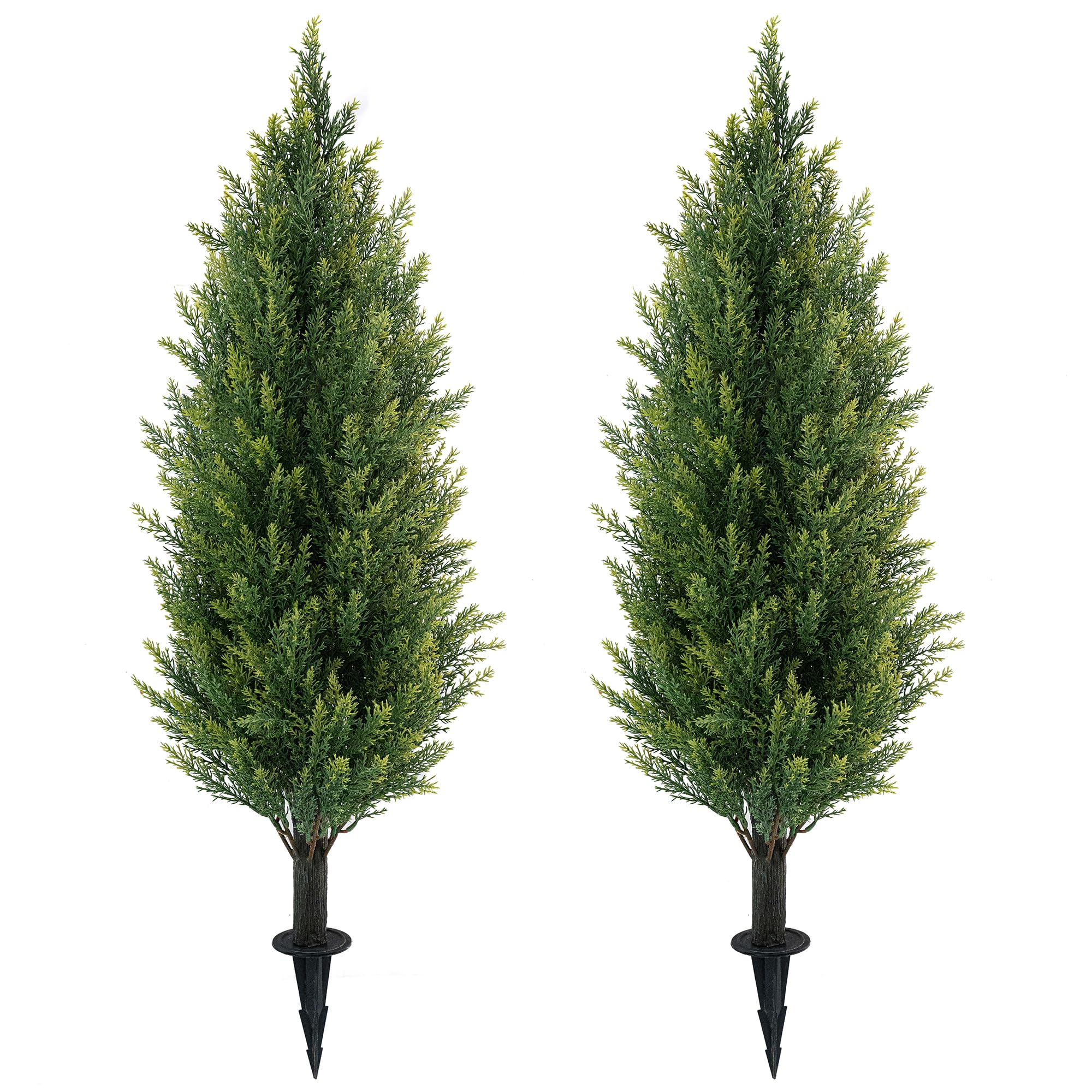 JoyPower 3ft artificial cedar topiary with ground spike for year-round appeal