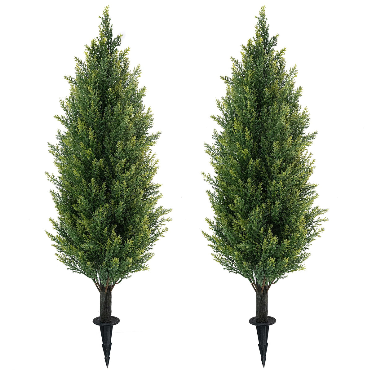 JoyPower 3ft artificial cedar topiary with ground spike for year-round appeal