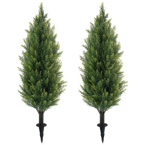 JoyPower 3ft artificial cedar topiary with ground spike for year-round appeal