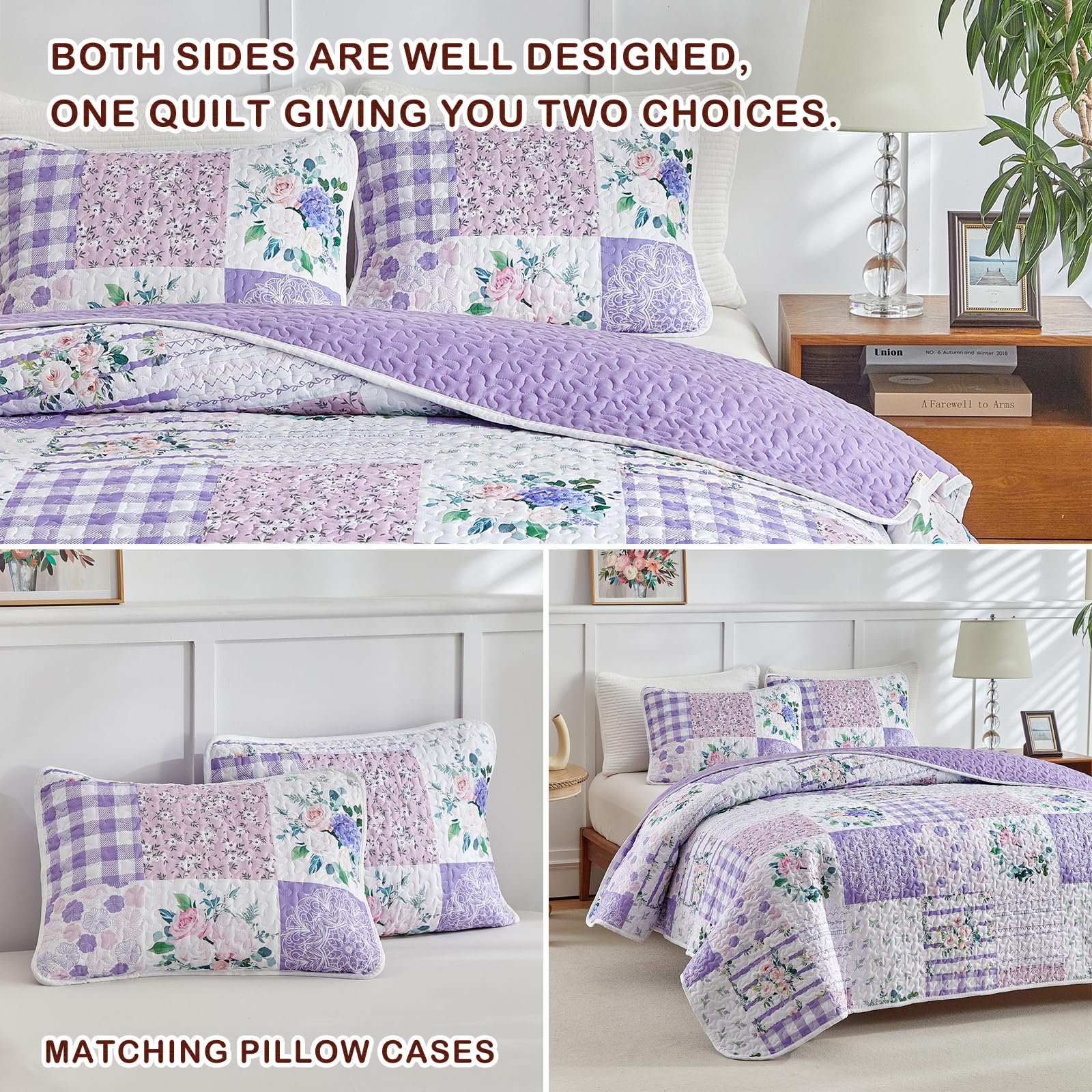 Joyreap reversible floral design doubles decor options with two looks.