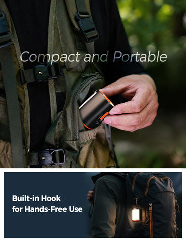 JOYROOM air pump in compact mini form beside a backpack