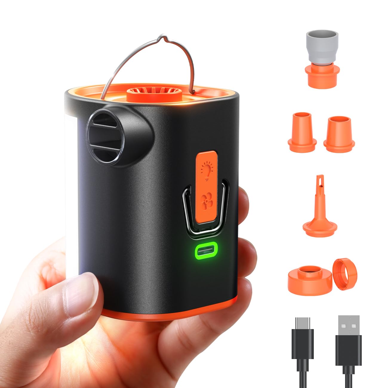 JOYROOM air pump demonstrating rapid inflation for inflatables