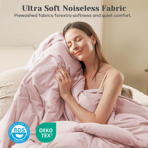 JoySoul comforter sewn-through box construction maintains even fill