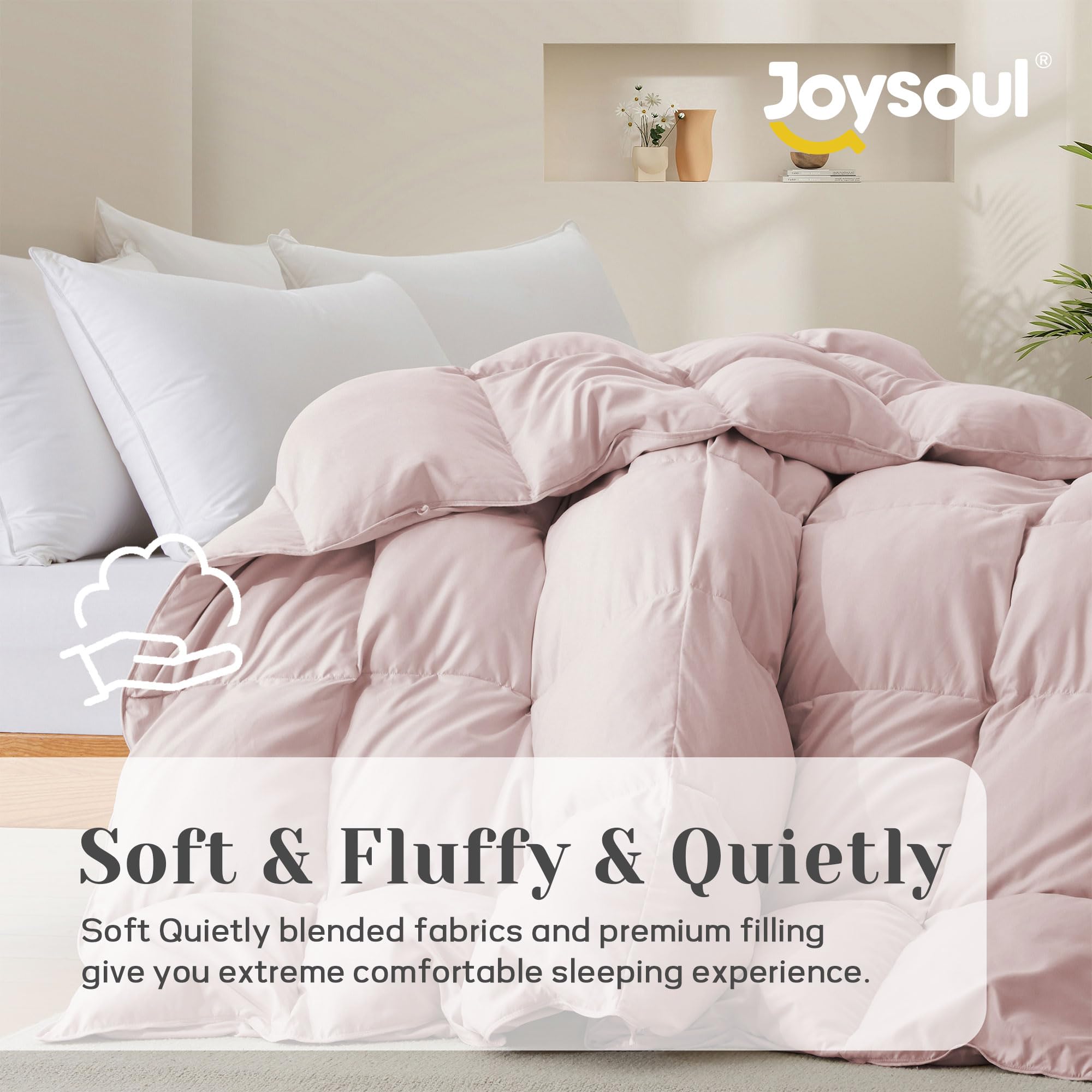 JoySoul comforter fabric texture close-up highlighting plush weave