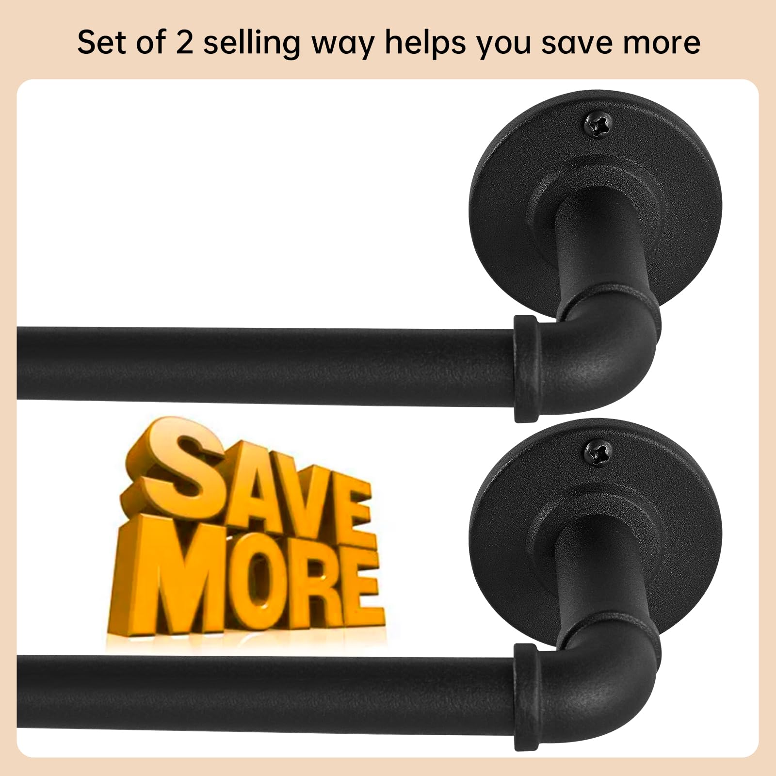 JoyUltra 5-8 inch diameter rod supports heavy drapery up to 25 pounds