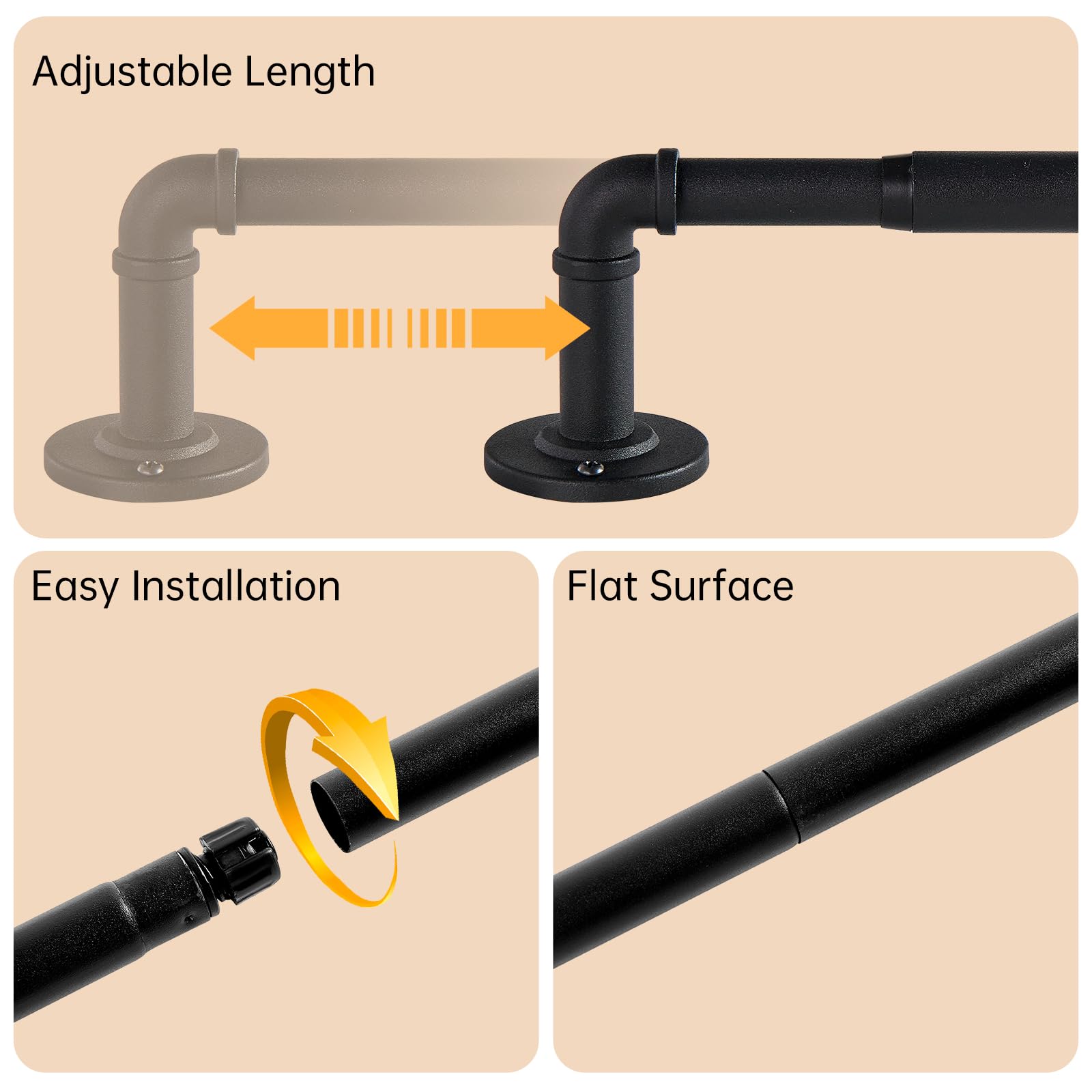 JoyUltra five-eighth-inch diameter rod supports heavy drapery up to 25 pounds.