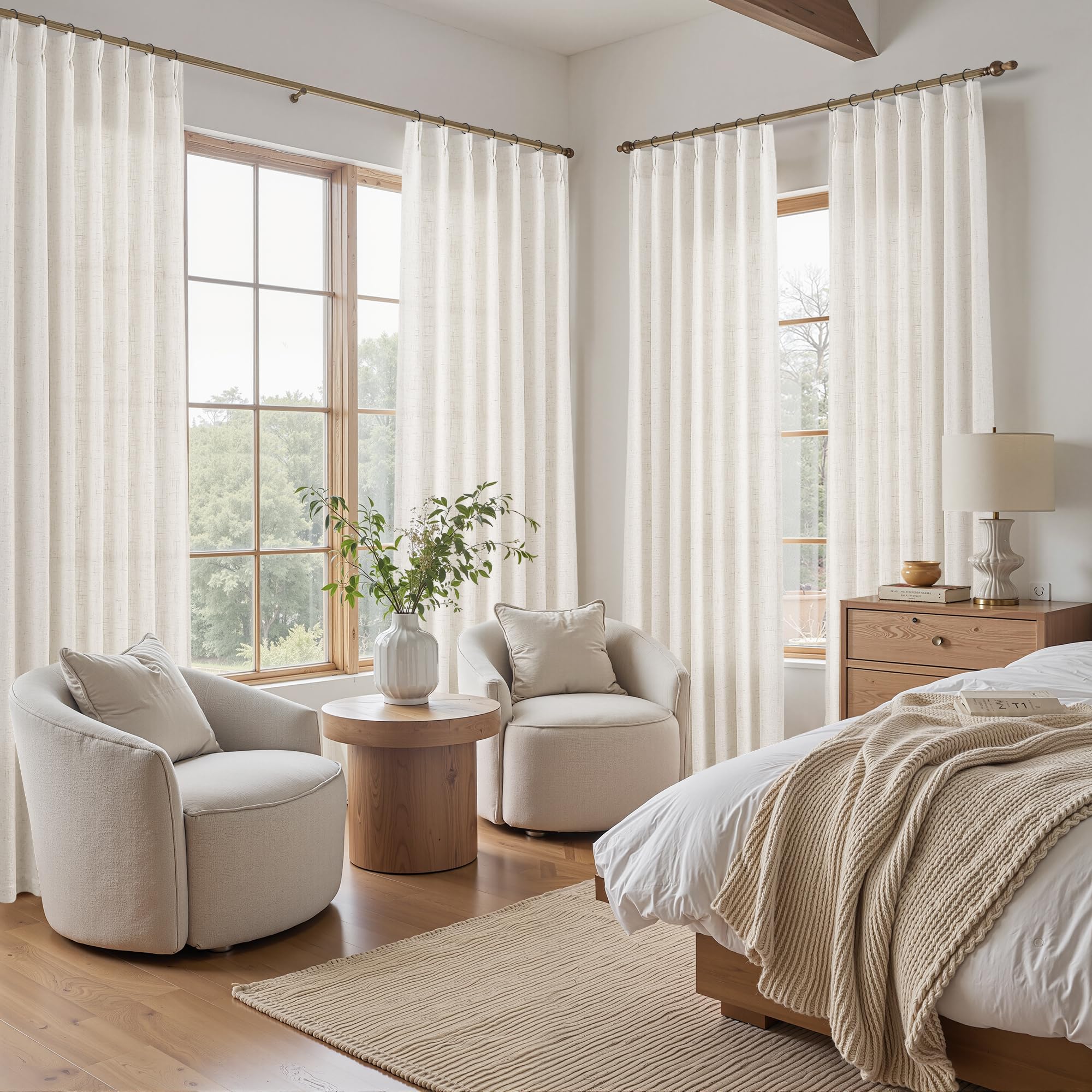 Joywell two-panel set measures 80 inches wide for balanced coverage