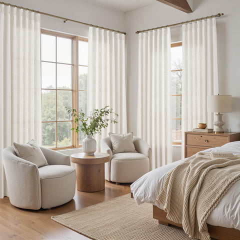 Joywell two-panel set measures 80 inches wide for balanced coverage